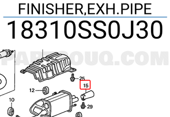 Honda 18310SS0J30 FINISHER,EXH.PIPE
