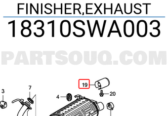 Honda 18310SWA003 FINISHER,EXHAUST