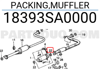 Honda 18393SA0000 PACKING,MUFFLER