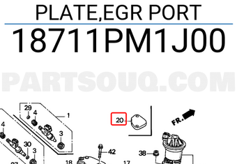 Honda 18711PM1J00 PLATE,EGR PORT