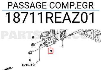 Honda 18711REAZ01 PASSAGE COMP,EGR