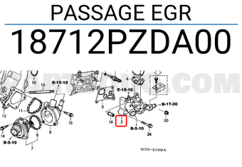 Honda 18712PZDA00 PASSAGE EGR