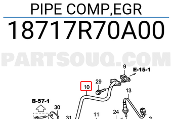 Honda 18717R70A00 PIPE COMP,EGR