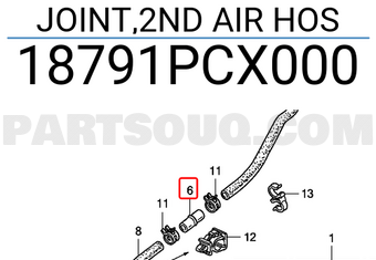 Honda 18791PCX000 JOINT,2ND AIR HOS