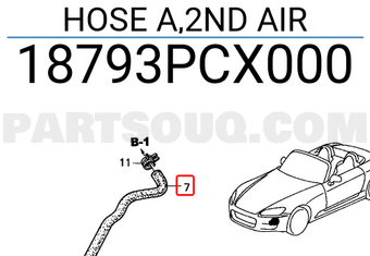Honda 18793PCX000 HOSE A,2ND AIR