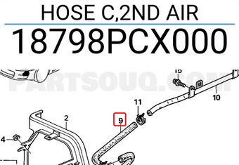Honda 18798PCX000 HOSE C,2ND AIR