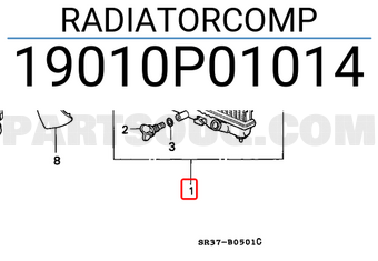 Honda 19010P01014 RADIATORCOMP