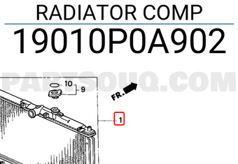Honda 19010P0A902 RADIATOR COMP
