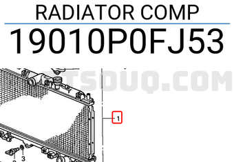 Honda 19010P0FJ53 RADIATOR COMP