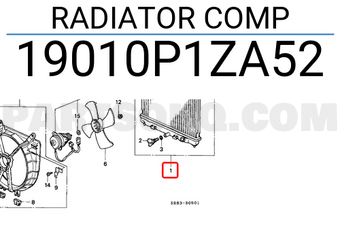Honda 19010P1ZA52 RADIATOR COMP