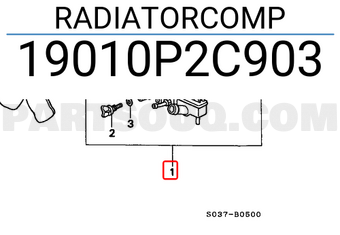 Honda 19010P2C903 RADIATORCOMP