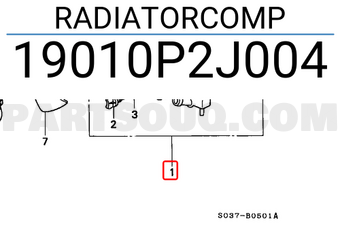 Honda 19010P2J004 RADIATORCOMP