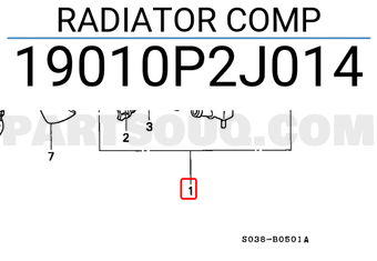 Honda 19010P2J014 RADIATOR COMP