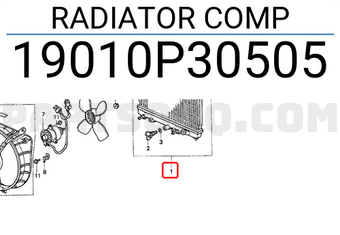 Honda 19010P30505 RADIATOR COMP