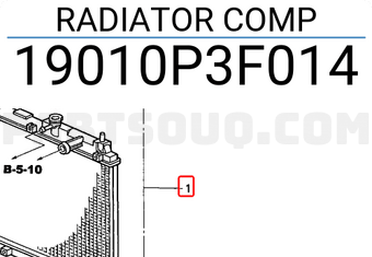 Honda 19010P3F014 RADIATOR COMP