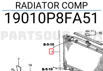 Honda 19010P8FA51 RADIATOR COMP