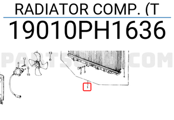Honda 19010PH1636 RADIATOR COMP. (T