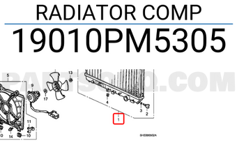 Honda 19010PM5305 RADIATOR COMP