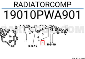Honda 19010PWA901 RADIATORCOMP