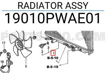 Honda 19010PWAE01 RADIATOR ASSY