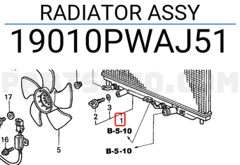Honda 19010PWAJ51 RADIATOR ASSY