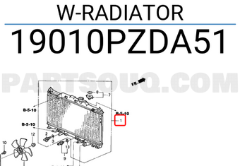 Honda 19010PZDA51 W-RADIATOR