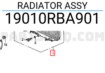 Honda 19010RBA901 RADIATOR ASSY