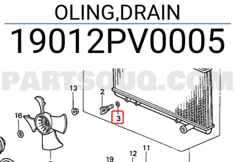 Honda 19012PV0005 OLING,DRAIN