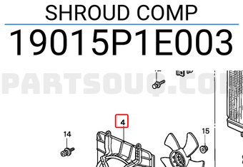 Honda 19015P1E003 SHROUD COMP