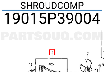 Honda 19015P39004 SHROUDCOMP