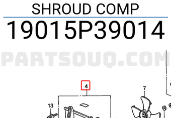 Honda 19015P39014 SHROUD COMP