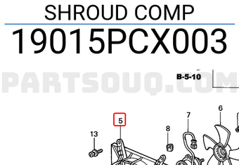 Honda 19015PCX003 SHROUD COMP