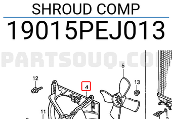 Honda 19015PEJ013 SHROUD COMP