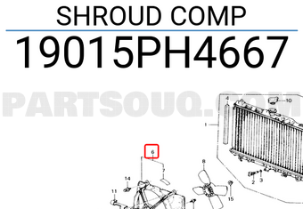 Honda 19015PH4667 SHROUD COMP