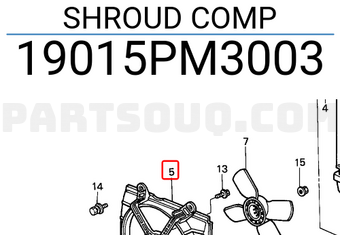 Honda 19015PM3003 SHROUD COMP