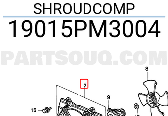 Honda 19015PM3004 SHROUDCOMP
