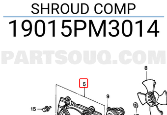 Honda 19015PM3014 SHROUD COMP