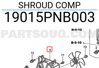 Honda 19015PNB003 SHROUD COMP
