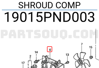 Honda 19015PND003 SHROUD COMP