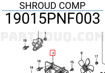 Honda 19015PNF003 SHROUD COMP