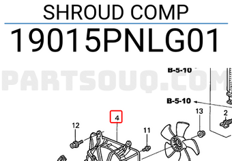 Honda 19015PNLG01 SHROUD COMP