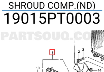 Honda 19015PT0003 SHROUD COMP.(ND)
