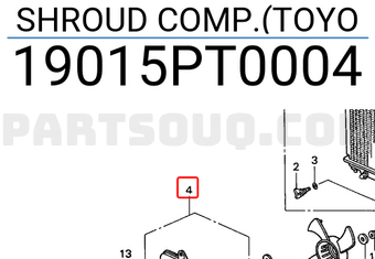 Honda 19015PT0004 SHROUD COMP.(TOYO