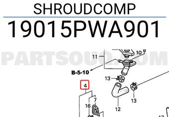 Honda 19015PWA901 SHROUDCOMP