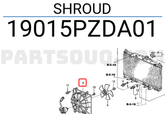 Honda 19015PZDA01 SHROUD