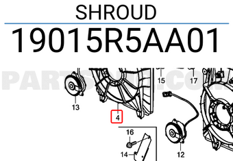 Honda 19015R5AA01 SHROUD