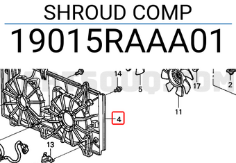 Honda 19015RAAA01 SHROUD COMP