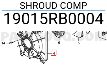 Honda 19015RB0004 SHROUD COMP