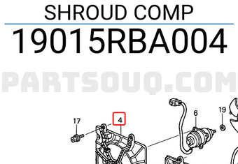 Honda 19015RBA004 SHROUD COMP
