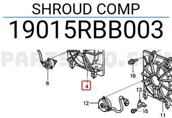 Honda 19015RBB003 SHROUD COMP
